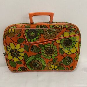 “Flower Power “Floral Orange and Green travel bag